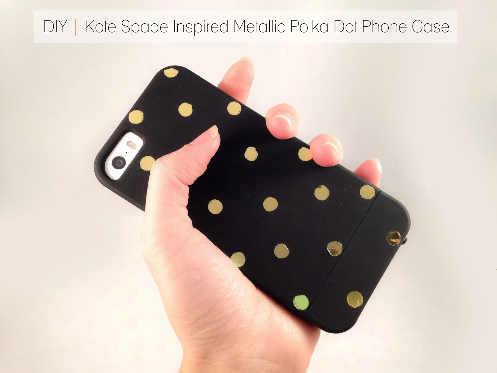 50 Crafts To Make and Sell - Easy DIY Ideas for Cheap Things To Sell on Etsy, Online and for Craft Fairs. Make Money with These Homemade Crafts for Teens, Kids, Christmas, Summer, Mother’s Day Gifts. | DIY Kate Spade Inspired Metallic Polka Dot Phone Case #crafts #diy