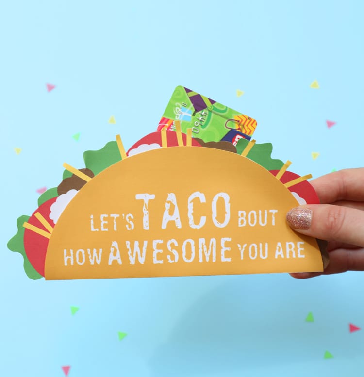 Printable Taco Gift Card Holder